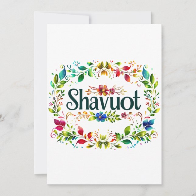 Invitación Shavuot - Colorida Celebración del Festival de Sha (Anverso)