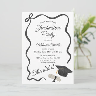 Invitación She Did It Graduation Party