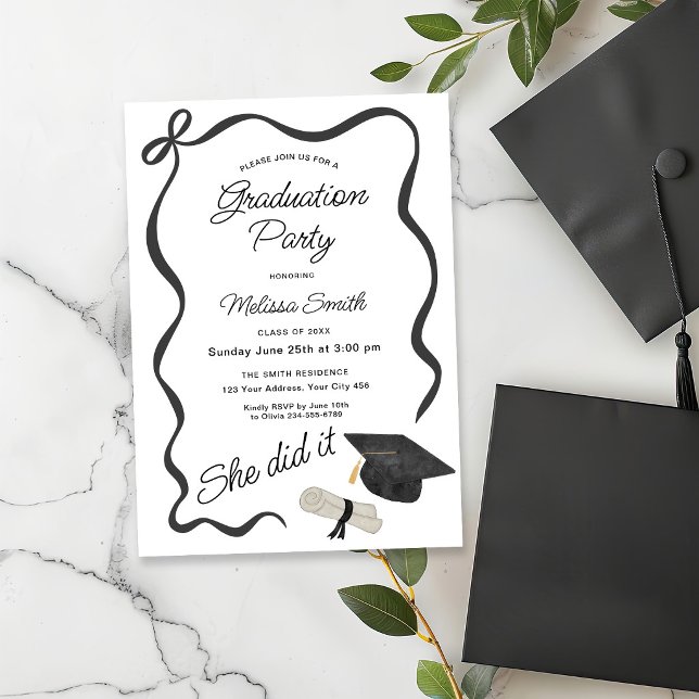 Invitación She Did It Graduation Party (Subido por el creador)