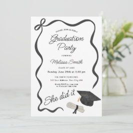 Invitación She Did It Graduation Party Photo