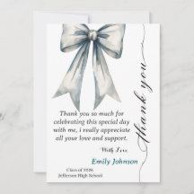 She did it Graduation Thank you  Photo Blue Bow 