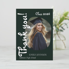 Invitación She Did It! Modern Photo Graduation Thank You Card