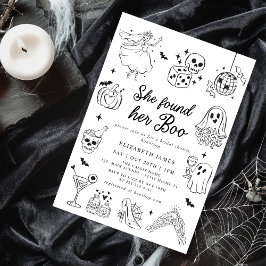 Invitación She Found Her Boo Ghost Floral  Bridal Shower 