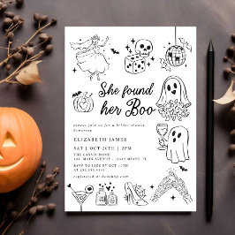 Invitación She Found Her Boo Ghost Floral  Bridal Shower 