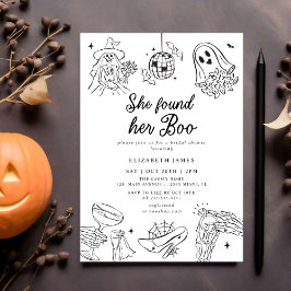 Invitación She Found Her Boo Ghost Floral  Bridal Shower 