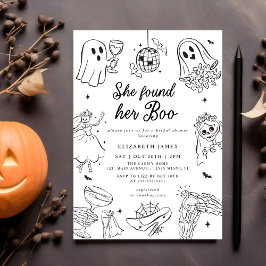 Invitación She Found Her Boo Ghost Floral  Bridal Shower 