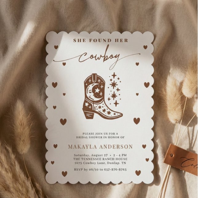 Invitación She Found Her Cowboy Western Cowgirl Bridal Shower (Subido por el creador)