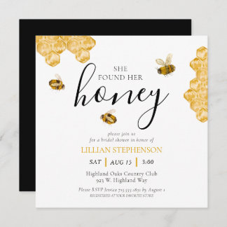 Invitación She Found Her Honey Bee Themed Bridal Shower