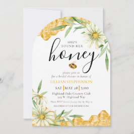 Invitación She Found Her Honey Bee Themed Daisy Bridal Shower