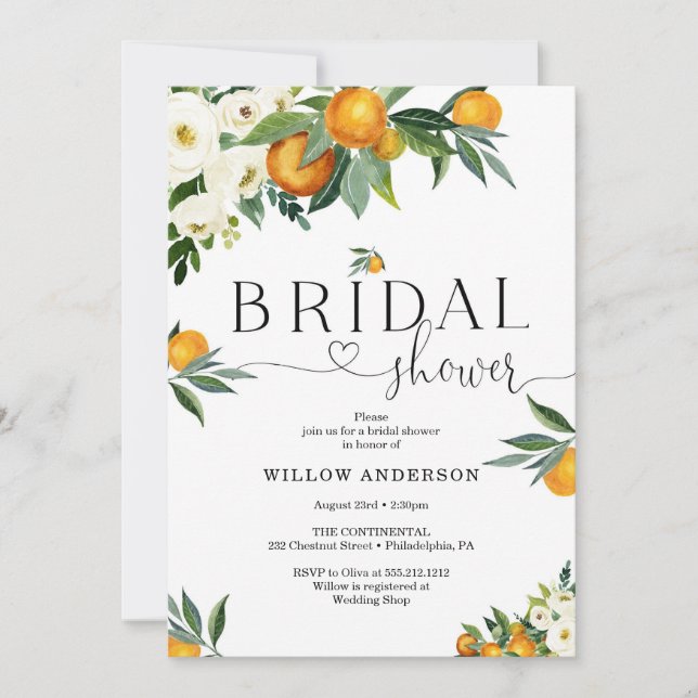 Invitación She Found Her Main Squeeze Bridal Shower  (Anverso)