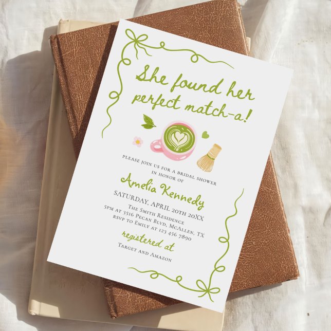Invitación She Found Her Perfect Matcha Green Bridal Shower (Subido por el creador)