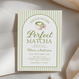 Invitación She Found Her Perfect Matcha Green Bridal Shower