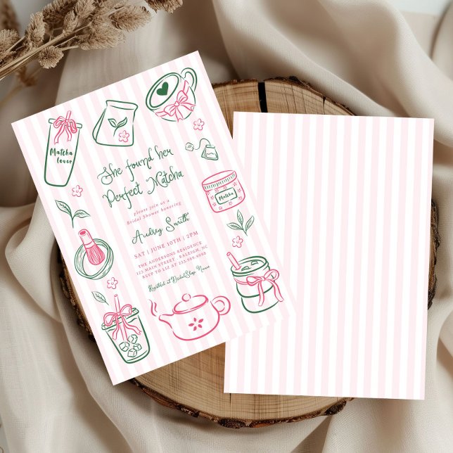 Invitación She Found Her Perfect Matcha Pink Bridal Shower (Subido por el creador)
