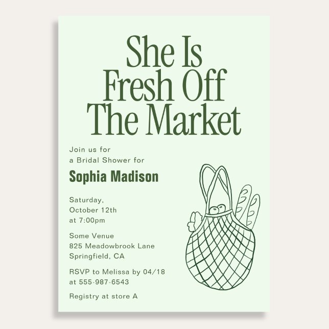 Invitación She Is Fresh Off Retro Bridal Shower (Subido por el creador)