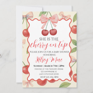 Invitación She Is The Cherry On Top Invitation