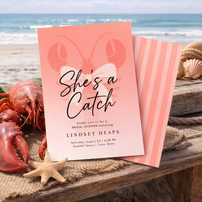 Invitación She’s a Catch Coastal Lobster Bridal Shower  (Subido por el creador)