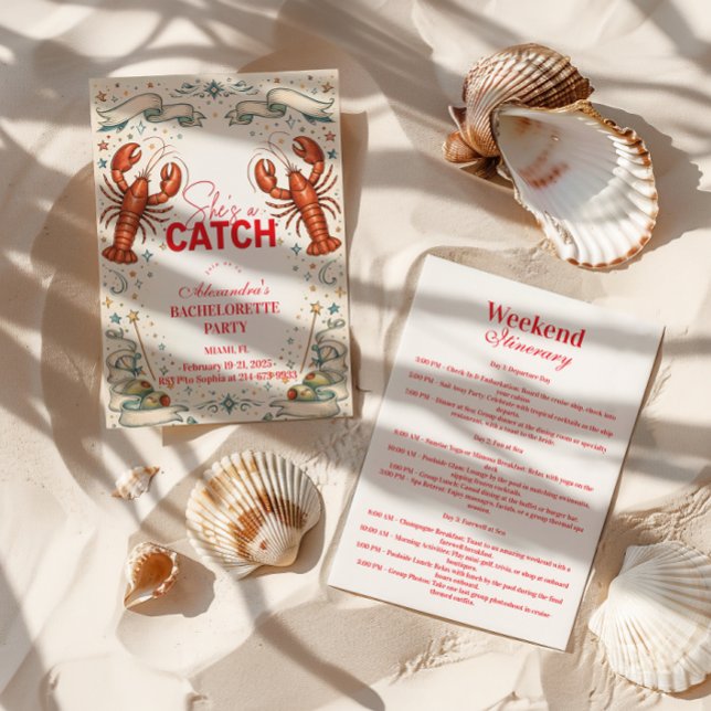 Invitación She’s a Catch Nautical Bachelorette (Subido por el creador)