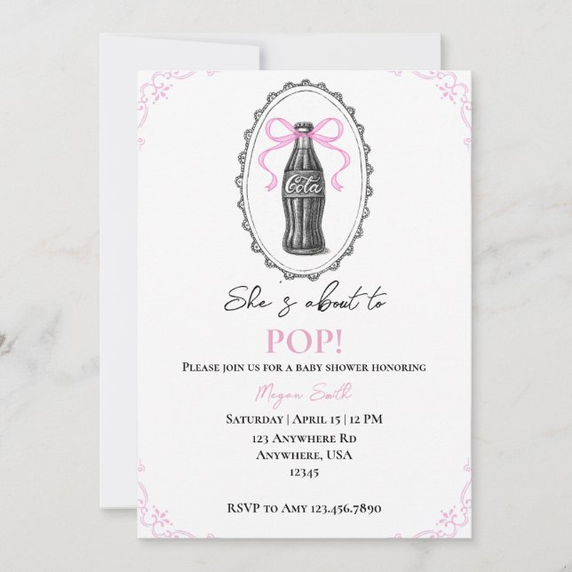 Invitación She’s About To POP! (Anverso)