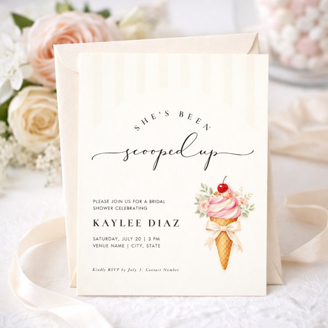 Invitación She’s Been Scooped Up Ice Cream Bridal Shower (Subido por el creador)