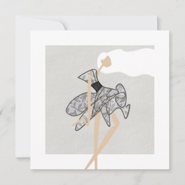 Invitación Sheer Motion Muse Glam Fashion Art Card (Anverso)