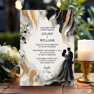 Invitación Sheer Natural Work Stacked Stone Marble Boda
