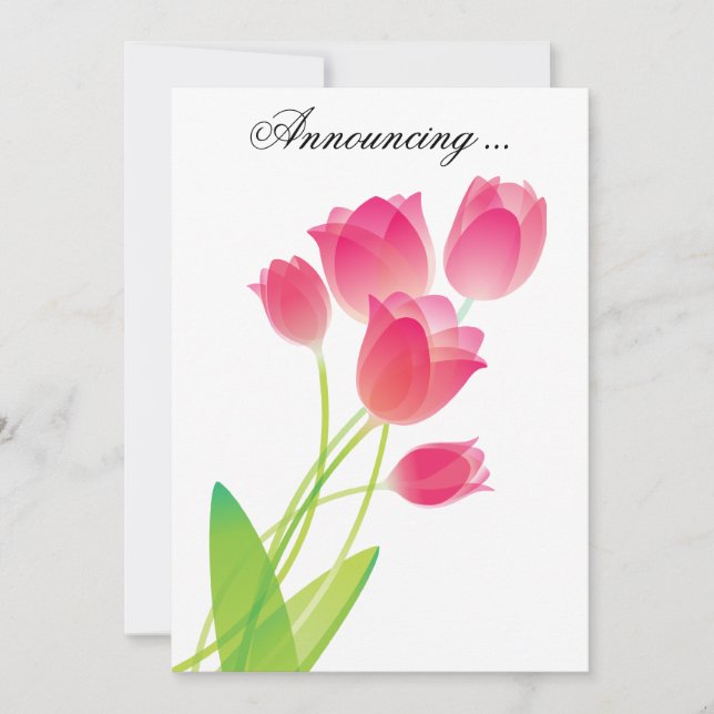 Invitación Sheer Pink Tulips (Anverso)
