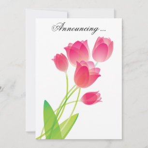 Invitación Sheer Pink Tulips