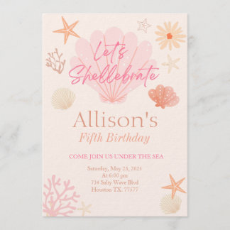 Invitación Shell Birthday Invitation 