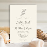 Invitación Shell Modern Beach Ocean Destination Wedding<br><div class="desc">Tarjeta de Invitación a la Boda de Destino de Shell Modern Ivory Beach Ocean. Celebra tu día especial con esta elegante y hermosa tarjeta de invitación a la boda para embellecer tu ocasión especial. Todos los textos están preorganizados para que puedas personalizarlos fácil y rápidamente con tus propios detalles. Si...</div>