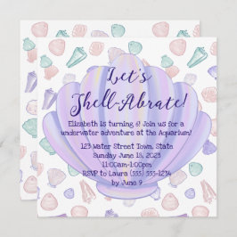 Invitación Shellabrate Seashell Under Sea Birthday