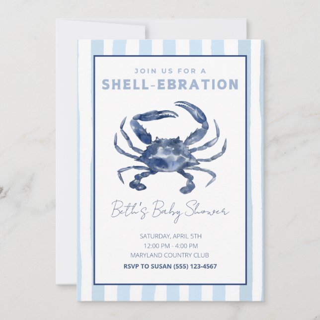 Invitación Shellabration Baby Shower (Anverso)