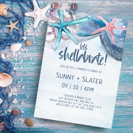 Invitación Shellabration | Beach Seashells Wedding Shower