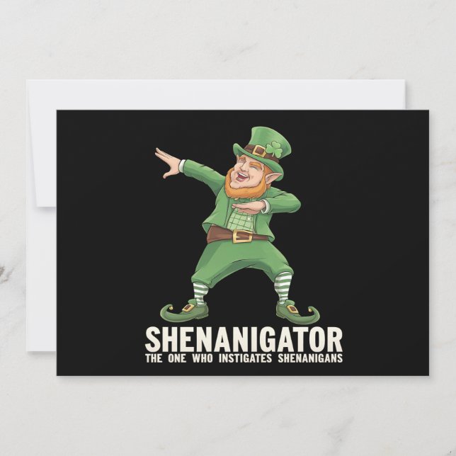 Invitación Shenanigator Dabbing Leprechaun San Patrick (Anverso)
