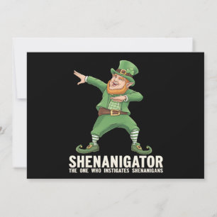 Invitación Shenanigator Dabbing Leprechaun San Patrick