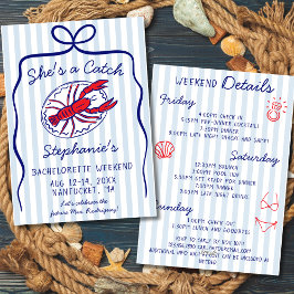 Invitación She's A Catch 3 Day Itinerary Bachelorette Party