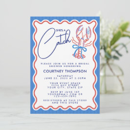Invitación She's A Catch Coastal Lobster Bridal Shower