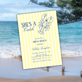 Invitación She's A Catch Lobster Coastal Bridal Shower