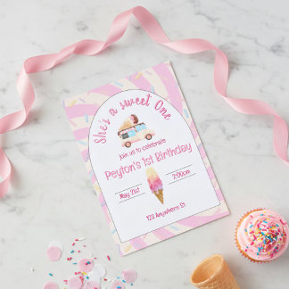 Invitación She's a sweet one! first birthday invitation
