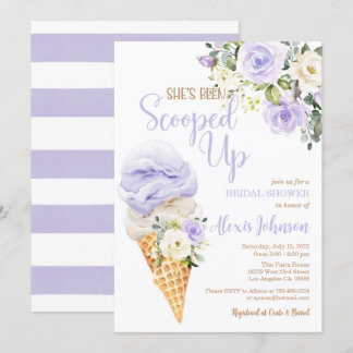 Invitación She's Been Scooped Up Bridal Shower (Purple)