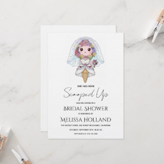 Invitación She's Been Scooped Up Ice Cream Bridal Shower