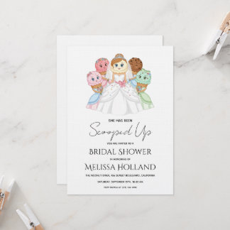 Invitación She's Been Scooped Up Ice Cream Bridal Shower