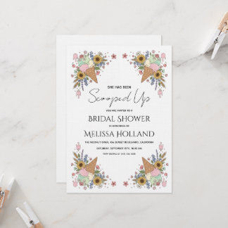 Invitación She's Been Scooped Up Ice Cream Bridal Shower