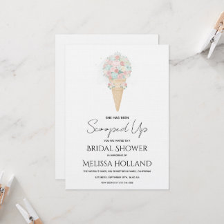 Invitación She's Been Scooped Up Ice Cream Bridal Shower