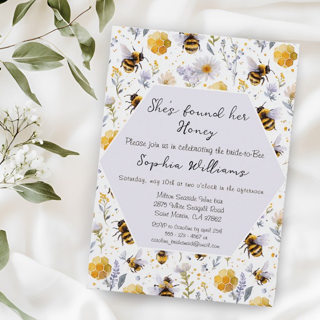 Invitación She's Found Her Honey Bees Floral Bridal Shower (Subido por el creador)