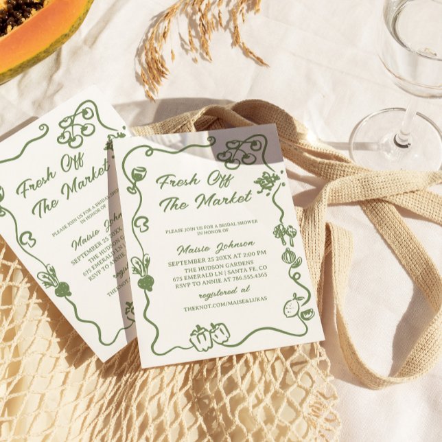 Invitación She's Fresh Off The Market Bridal Shower (Subido por el creador)