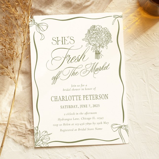 Invitación She's Fresh Off the Market Bridal Shower (Subido por el creador)