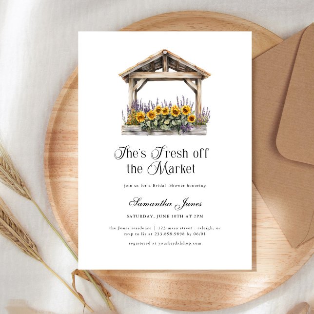 Invitación She's Fresh Off The Market Floral Bridal Shower (Subido por el creador)