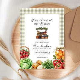 Invitación She's Fresh Off The Market Gingham Bridal Shower