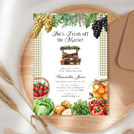 Invitación She's Fresh Off The Market Gingham Bridal Shower