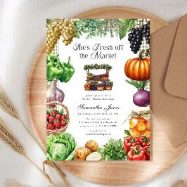 Invitación She's Fresh Off The Market Gingham Bridal Shower